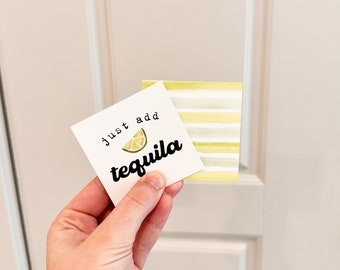 Just Add Tequila Tag PRINTABLE, Margarita Gift Tag, Tequila Gift Tags, Watercolor Lime, Tequila and Lime Gift Tag Printable