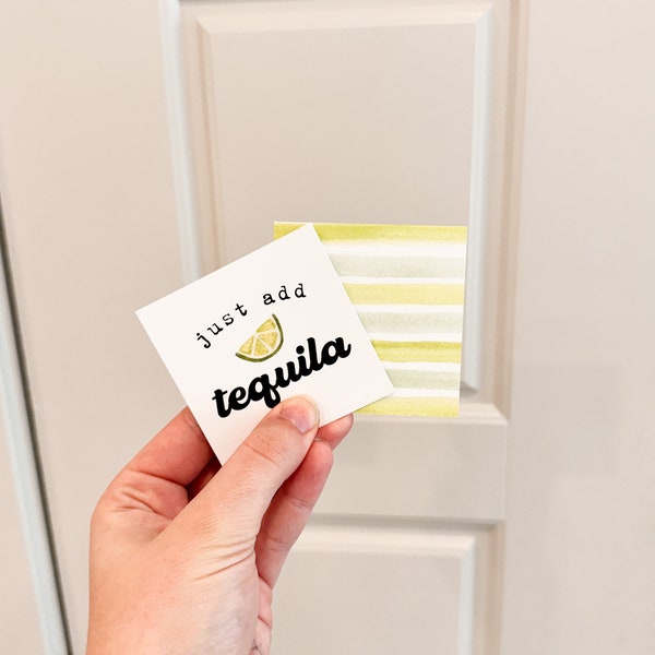 Just Add Tequila Tag PRINTABLE, Margarita Gift Tag, Tequila Gift Tags, Watercolor Lime, Tequila and Lime Gift Tag Printable