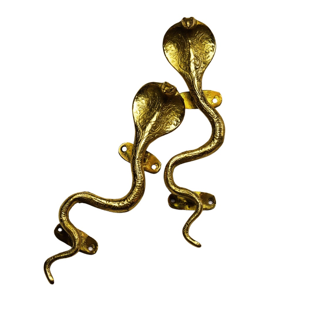 Brass Snake Door Handle Brass Door Handle Cobra Door Handle Etsy