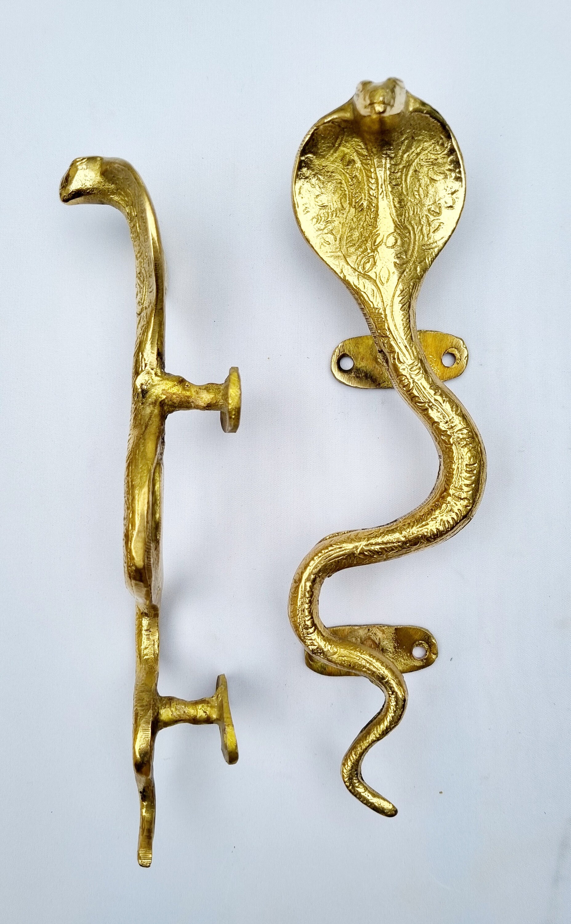 Brass Snake Door Handle Brass Door Handle Cobra Door Handle Etsy