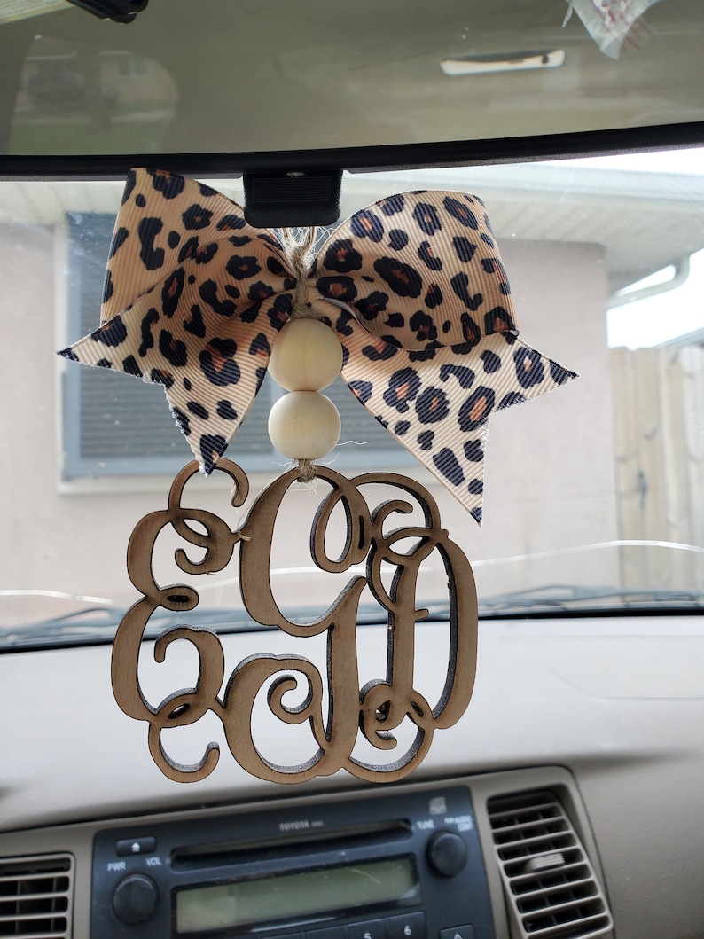 Car Charm Rear View Mirror Car Mirror Charm Car Freshie Letter Monogram Car Charm Car