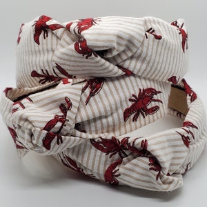 Crawfish Headband, Crawfish Headbands, Crawfish Knotted Headband, Seafood Boil, Hair Accessories, Mudbugs, Crawfish Boil Headband
