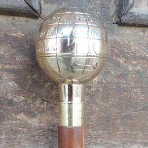 Cast Brass Shift Knob Ball Cane Walking Stick Handle 1 1/2