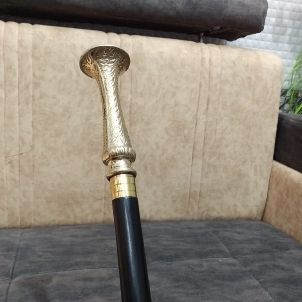 Nautical Long ROYAL Victorian Head Handle brass wands-walking cane ~ Victorian STEAMPUNK Cane Walking stick ~ X Mass Gift item