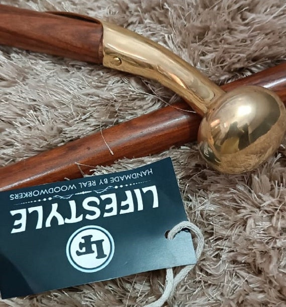 Steampunk Long Handle Walking Cane Horsehameknobwalking Etsy