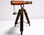 Nautical Design Victorian Brass Spyglass Telescope With Wooden Tripod Marine Scope Perfect Spyglass Telescope 12 inch Best gifts