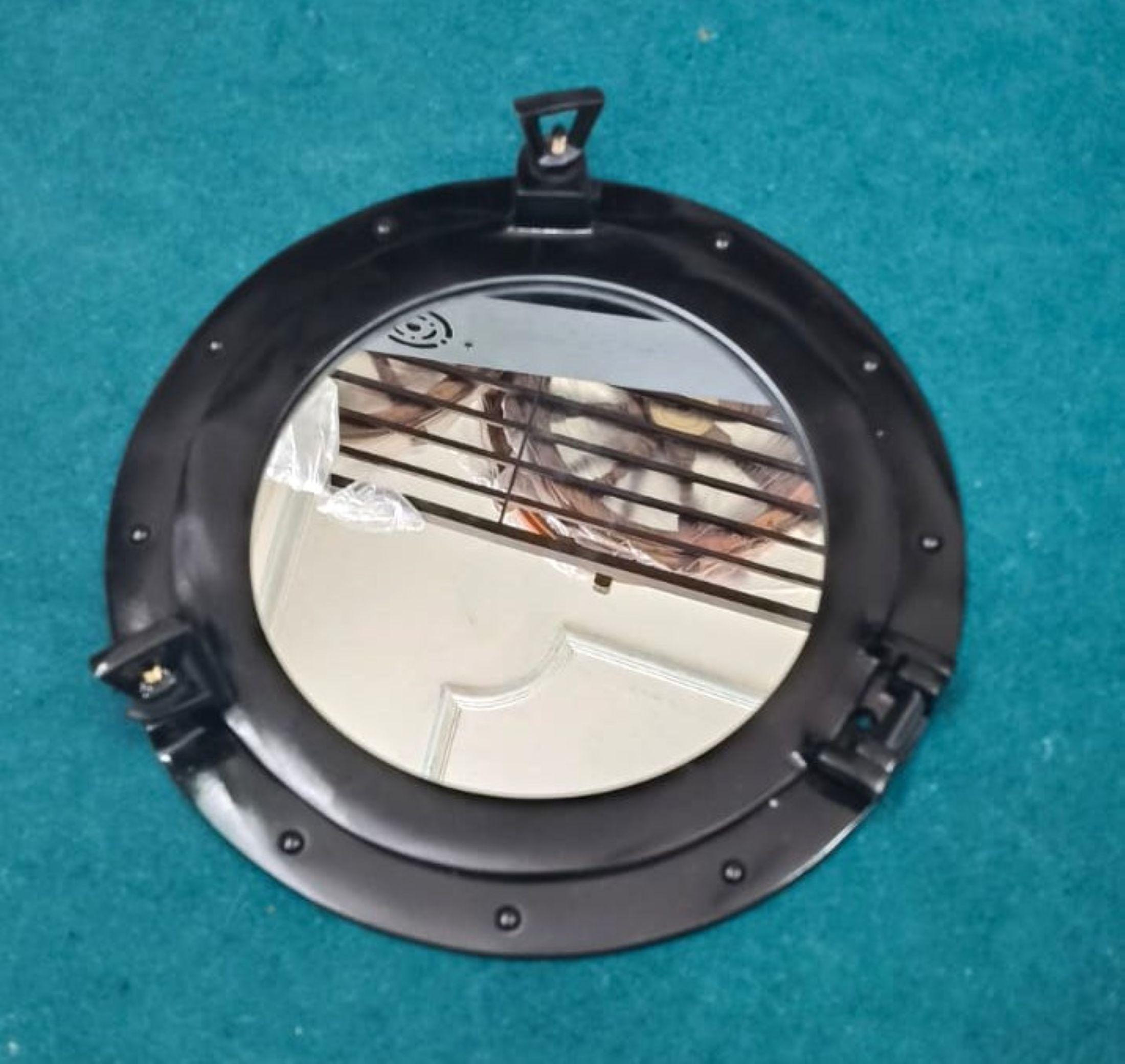 Nautical Black Finish Wall Decor Porthole ~ Golden Handmade Maritime Ship Boat Round Window Mirror Porthole ~ Available in 05 Size