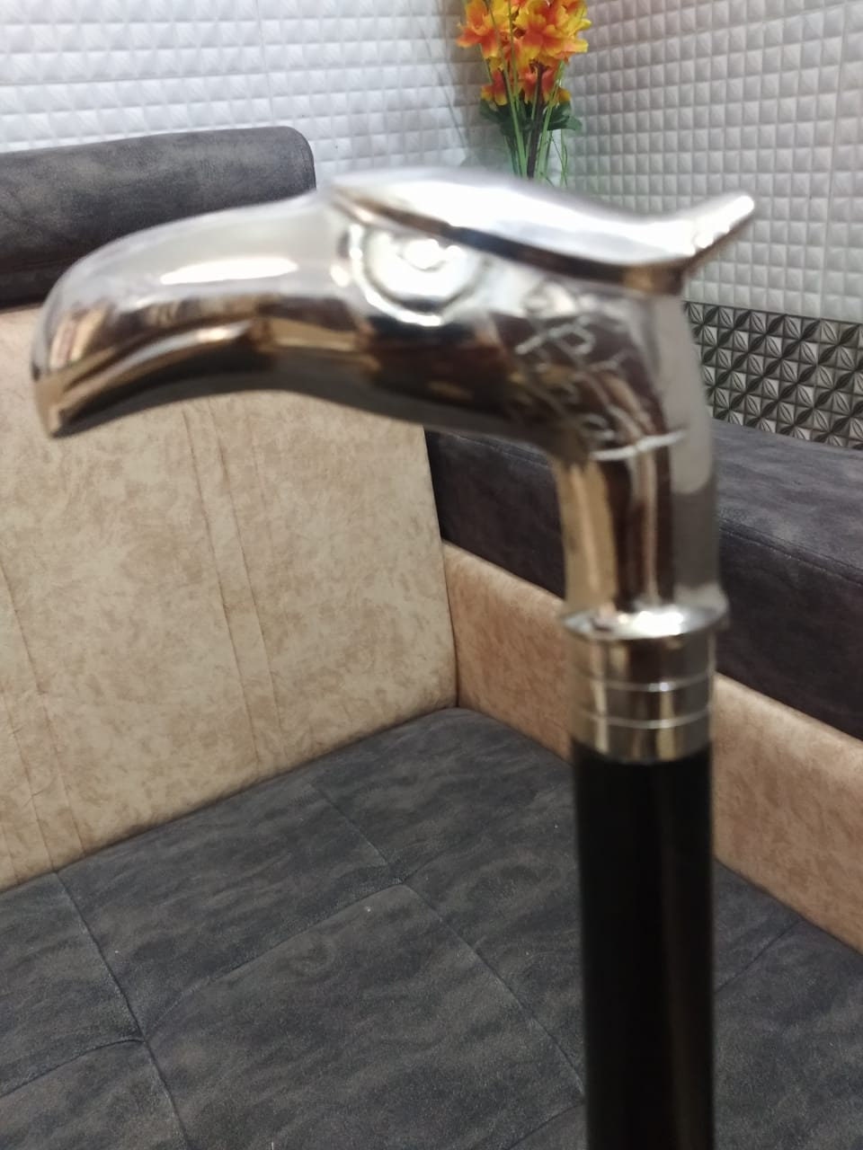 Bird Head Handle Shaft Solid Brass Vintage Designer W