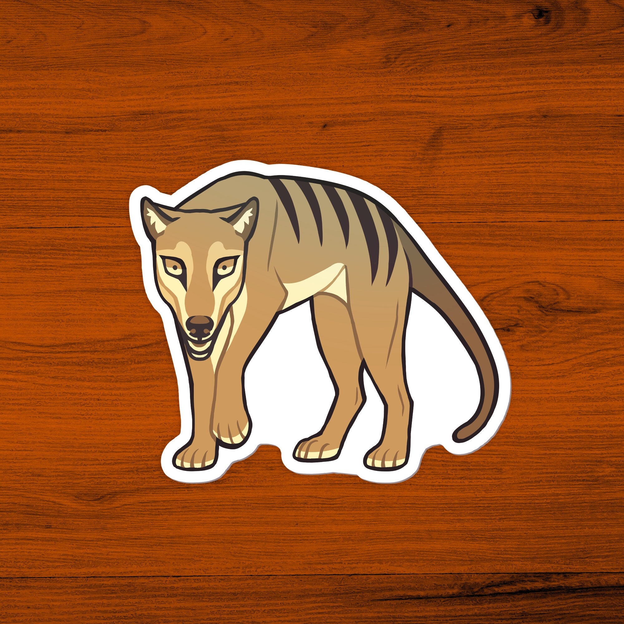 Exticnt Sticker Motorcycle Hand Guards Thylacine Tasmanian Tiger Extinct Marsupial Road ...