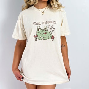 Yeah Toadally Cute Frog Shirt, Retro GraphicTee, Cute Cottagecore Shirt, Oversize Tee, Cottagecore Clothes, Unisex Shirt