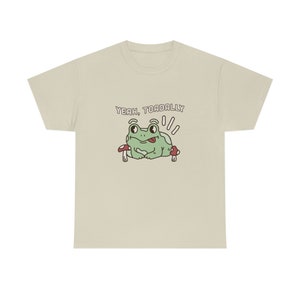 Yeah Toadally Cute Frog Shirt, Retro GraphicTee, Cute Cottagecore Shirt, Oversize Tee, Cottagecore Clothes, Unisex Shirt image 3