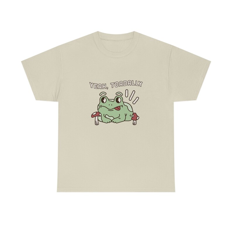 Yeah Toadally Cute Frog Shirt, Retro GraphicTee, Cute Cottagecore Shirt, Oversize Tee, Cottagecore Clothes, Unisex Shirt image 3