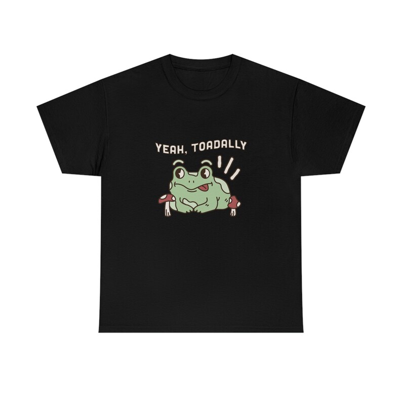 Yeah Toadally Cute Frog Shirt, Retro GraphicTee, Cute Cottagecore Shirt, Oversize Tee, Cottagecore Clothes, Unisex Shirt image 4