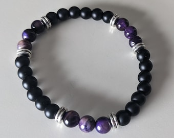 Onyx + Tiger eye/Purple Tiger eye Bracelet