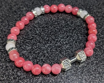 Red Veins Chalcedony & Moonstone Bracelet