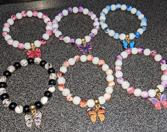 Colour Striped Butterfly Bracelet
