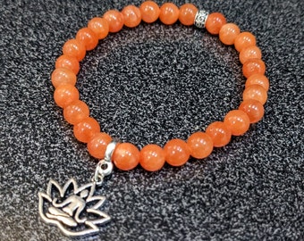 Yoga Charm Bracelet - Orange Jade