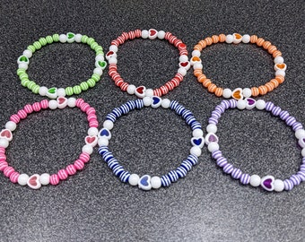 Striped Heart Bracelet