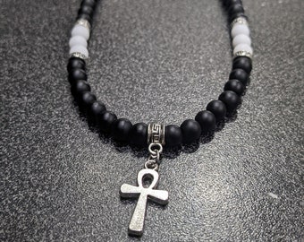 Ankh Choker Onyx/Agate