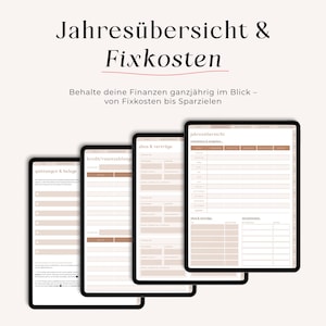 Digital Budget Planner (German) · Financial Planner for GoodNotes, Notability, XODO, Noteshelf · iPad + Tablet Planner · BEIGE image 4