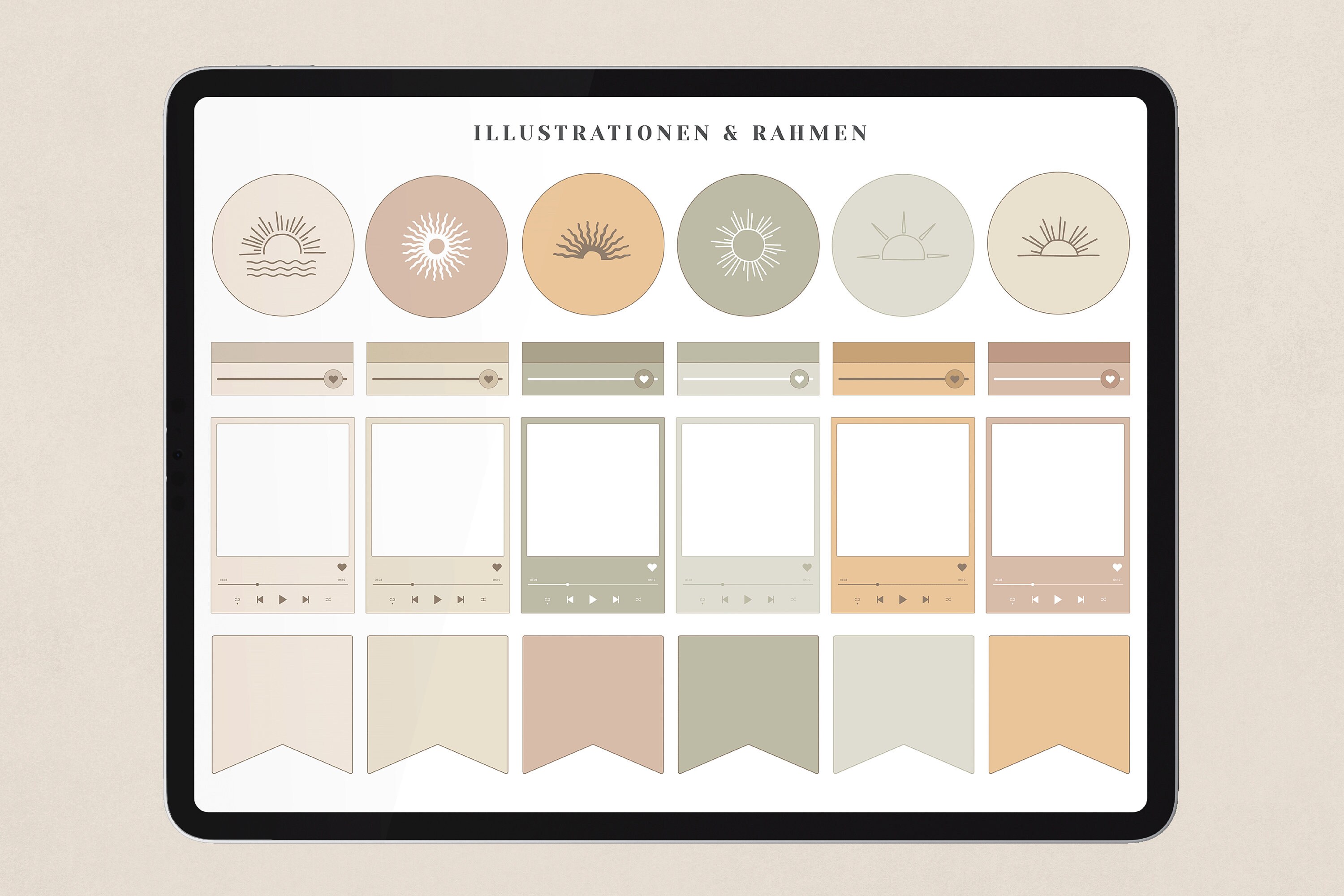 Digitale Sticker Set Goodnotes · 282 PNG Dateien · Basic Boho - Etsy.de
