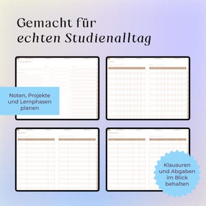 Digital Study Planner (German) · Aug 2026 – Sep 2027 · Semester planner for Goodnotes, iPad, XODO · Student planner CORAL image 7