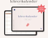 Lehrerkalender 2025/2026 digital für Lehrer:innen | Interaktiv & minimalistisch | Planer für GoodNotes etc. | CORAL