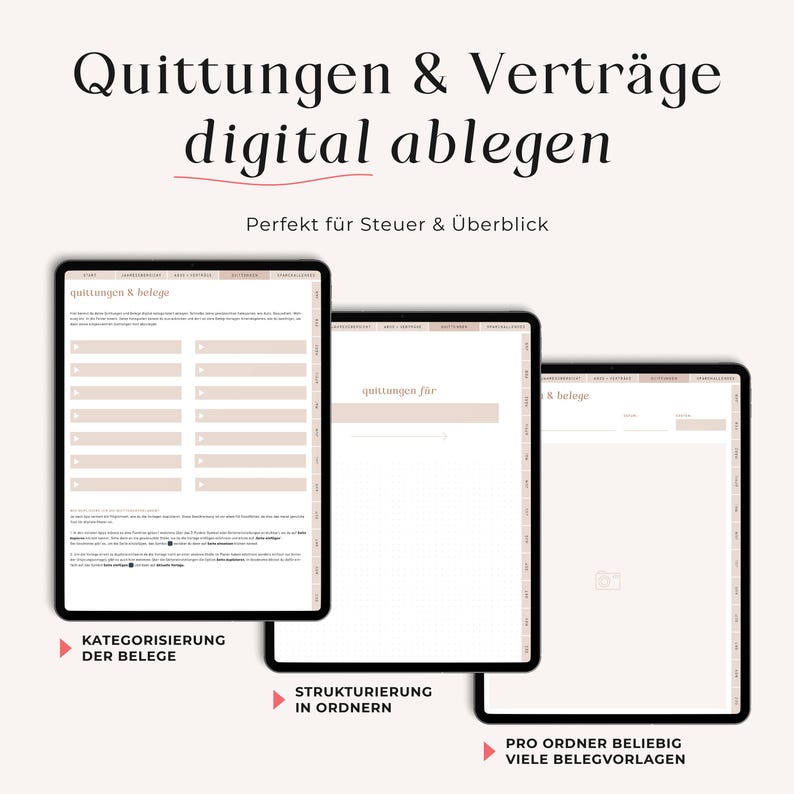 Digital Budget Planner (German) · Financial Planner for GoodNotes, Notability, XODO, Noteshelf · iPad + Tablet Planner · BEIGE image 6