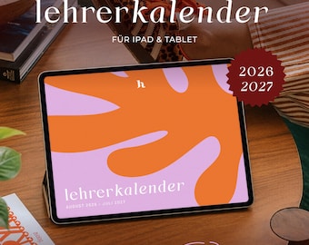 Digitaler Lehrerkalender 2026 2027 | Digitaler Terminplaner für Lehrer:innen | für GoodNotes & Penly etc. | CORAL