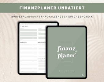 Financial Planner Digital Deutsch Budget Planner for GoodNotes, Notability, XODO, Noteshelf iPad + Tablet Planner GREEN