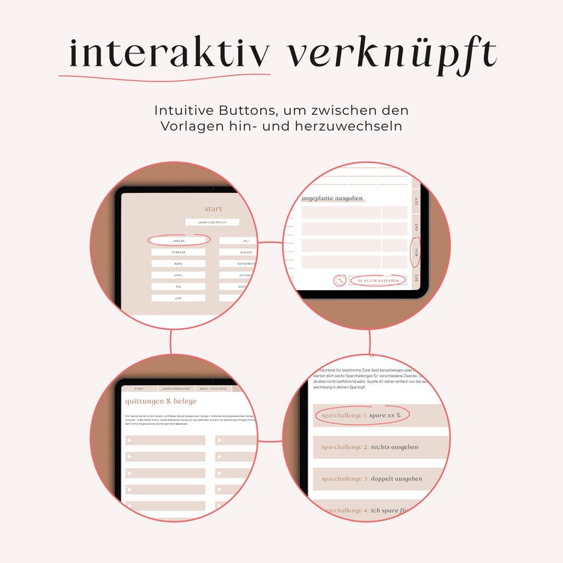 Digital Budget Planner (German) · Financial Planner for GoodNotes, Notability, XODO, Noteshelf · iPad + Tablet Planner · BEIGE image 8