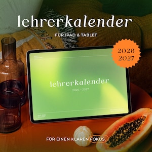 Digitaler Lehrerplaner 2026 2027 | Interaktiver Schulkalender für GoodNotes, Noteshelf, Penly etc. | MATCHA
