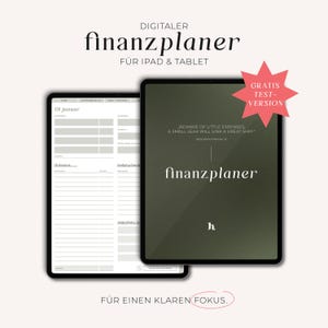 Finanzplaner Digital Deutsch · Budgetplaner für GoodNotes, Notability, XODO, Noteshelf · iPad + Tablet Planer · GRÜN