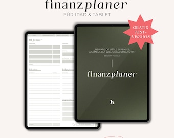 Digital Financial Planner (German) · Budget Planner for GoodNotes, Notability, XODO, Noteshelf · iPad + Tablet Planner · GREEN