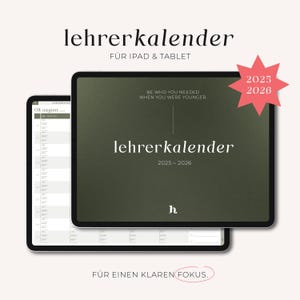 Lehrerplaner 2025 2026 digital PDF | Für GoodNotes, Penly & Co. | Interaktiver Lehrerkalender | NATURE