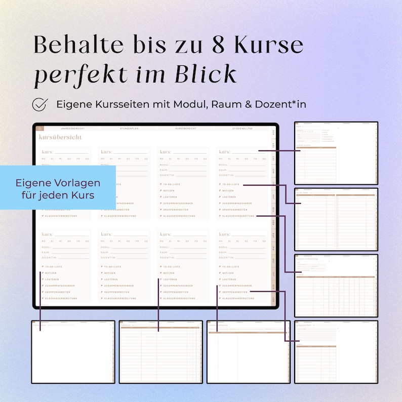 Digital Study Planner (German) · Aug 2026 – Sep 2027 · Semester planner for Goodnotes, iPad, XODO · Student planner CORAL image 6
