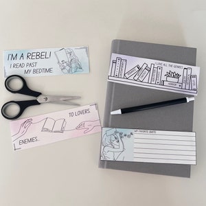 Quotes and Genres - Printable Watercolor Bookmarks - Instant Download - PDF and JPG