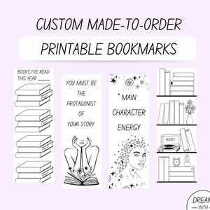 Custom Printable Bookmarks Instant Download PDF and JPG Etsy