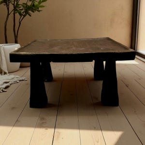 Charcoal Calm Japanese Low Table | Meditation Table | Wabi Sabi | Japanese Table