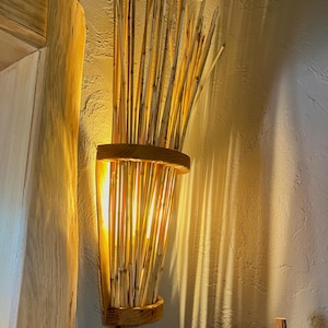 Handcrafted Wood Wall Light | Imperfect Natural Beauty | Oak & Reed Design | Plug In Pendant Light