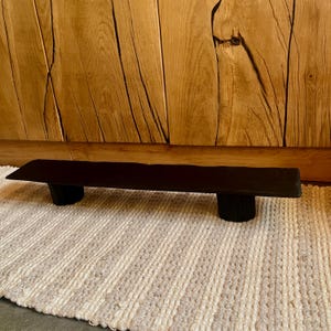 Modern Primitive Oak Bench – Low, Burnt, and Bold