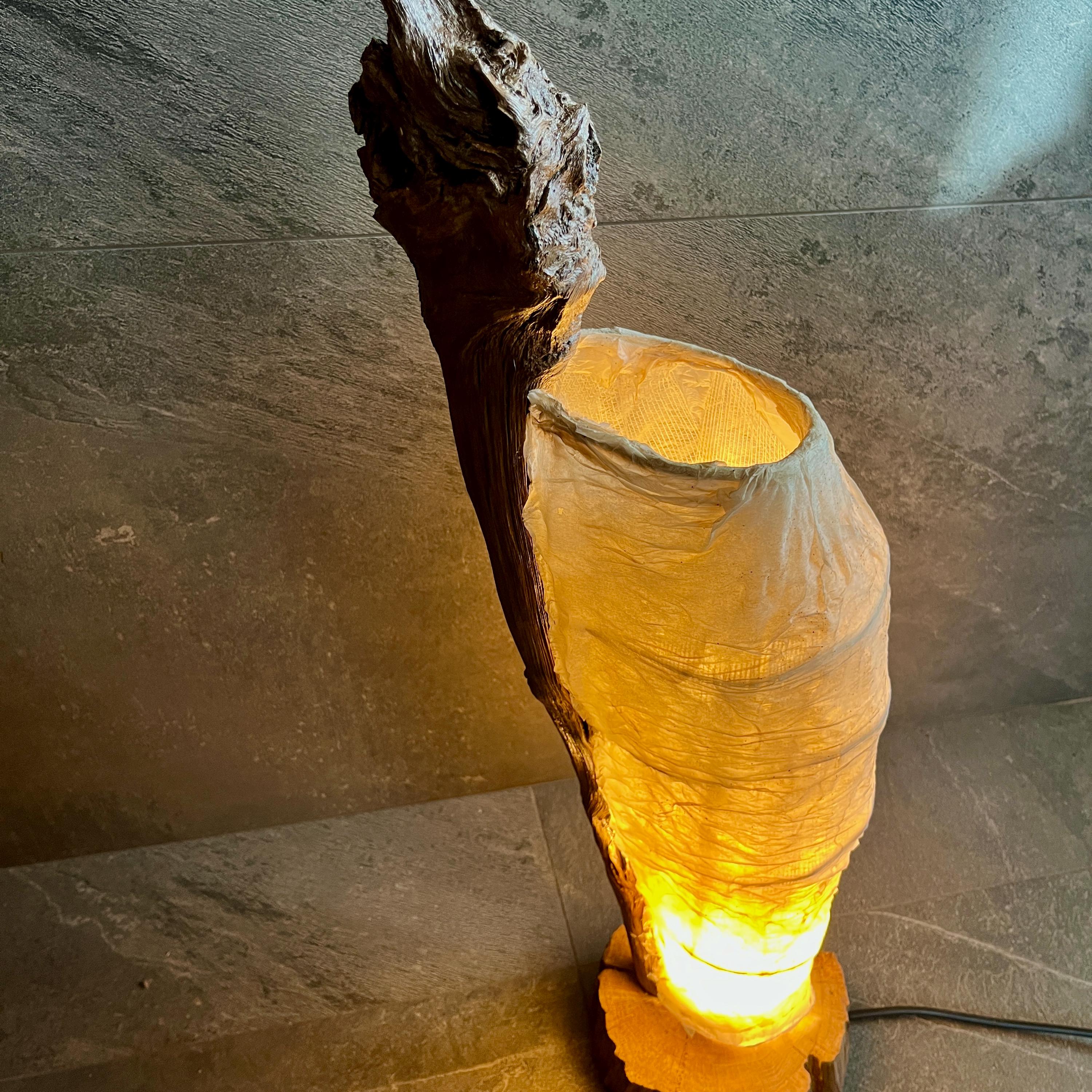 Eco Floor Lamp | Oak Lantern with Recycled Paper | Zen Japandi Decor | Bedside Lamp | Wood Lamp | Wood Lampshade |