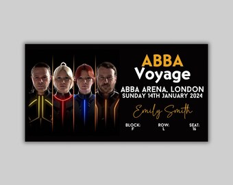 ABBA Voyage Souvenir Ticket, Personalised ABBA ticket, ABBA Gift, Souvenir Gift, Abba Ticket, Voyage Ticket, London, Abba Voyage