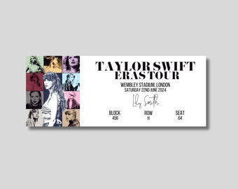 Taylor Swift Souvenir Ticket Eras Tour Personalised, Taylor Swift Gift, Souvenir Gift, Swift Fan, Taylor Swift Ticket, Keepsake Ticket