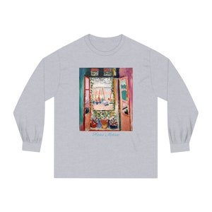 Art T-shirt - Henri Matisse, Open Window, Collioure Tee, Adult Long sleeve L/s Unisex, American Apparel, Various Colors available