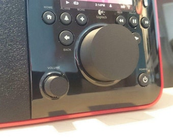 Rotary knobs for the Squeezebox radio made from 3D printing, partially foiled