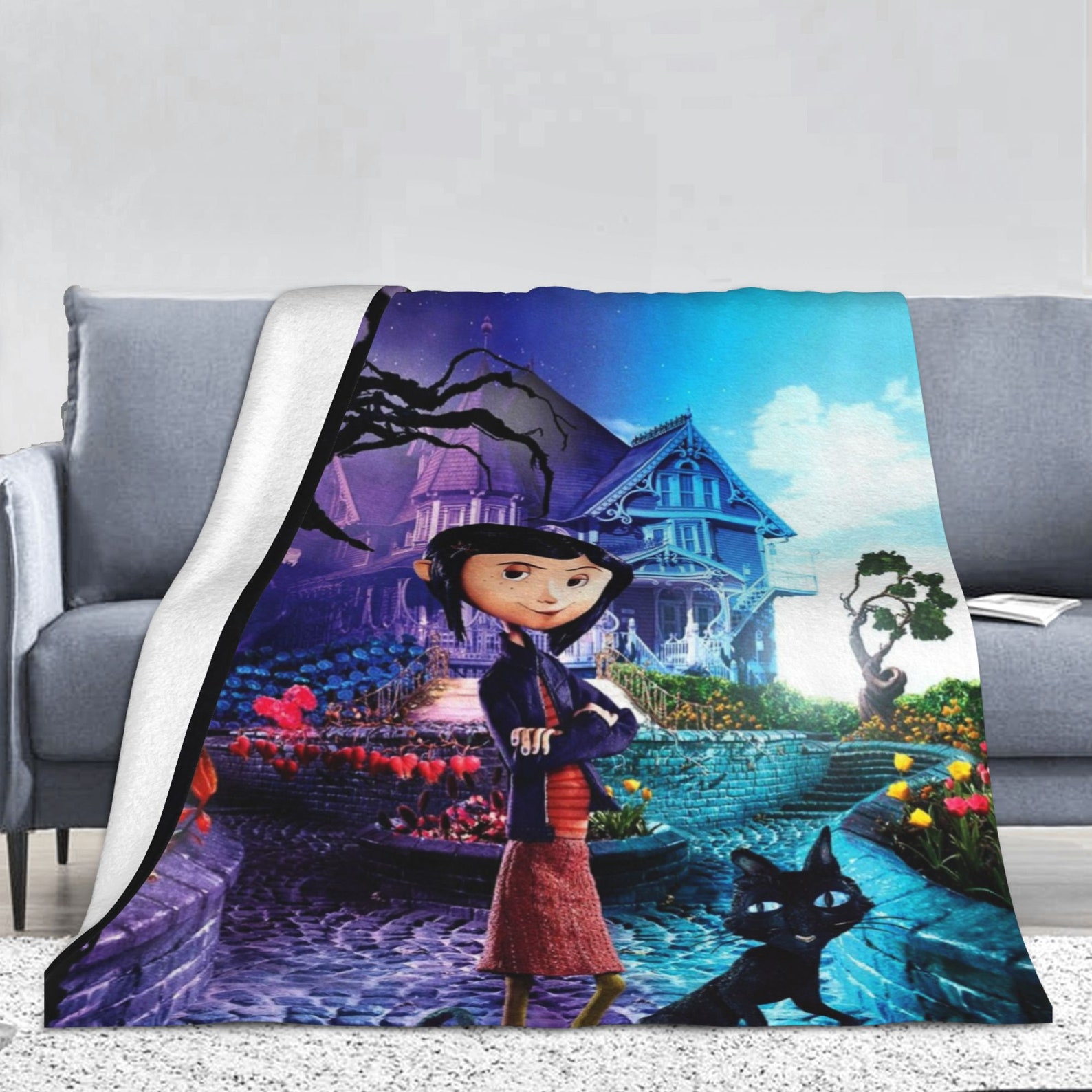 Coraline Custom Name Blanket Baby Girl Boy Blankets Throw Etsy