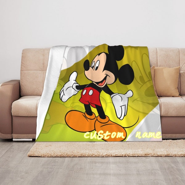 Mickey Mouse Personalized Blanket Etsy