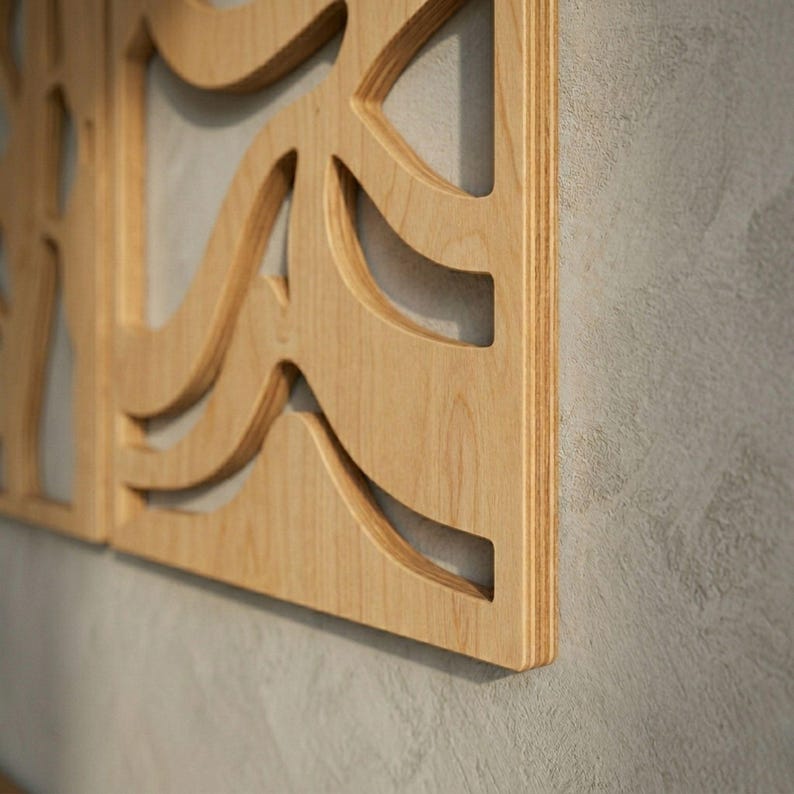 Geometric Pattern Timber Panel Geometric Mountain Wood Wall Art, Modern Cabin 3 Piece Triptych, Baltic ...