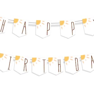 DIY Cut Out Happy Birthday und One Cake Smash Hochstuhl Banner - Erste Reise um die Sonne Thema